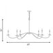 Scandinavian 6 Light 60 inch Matte Black Chandelier Ceiling Light