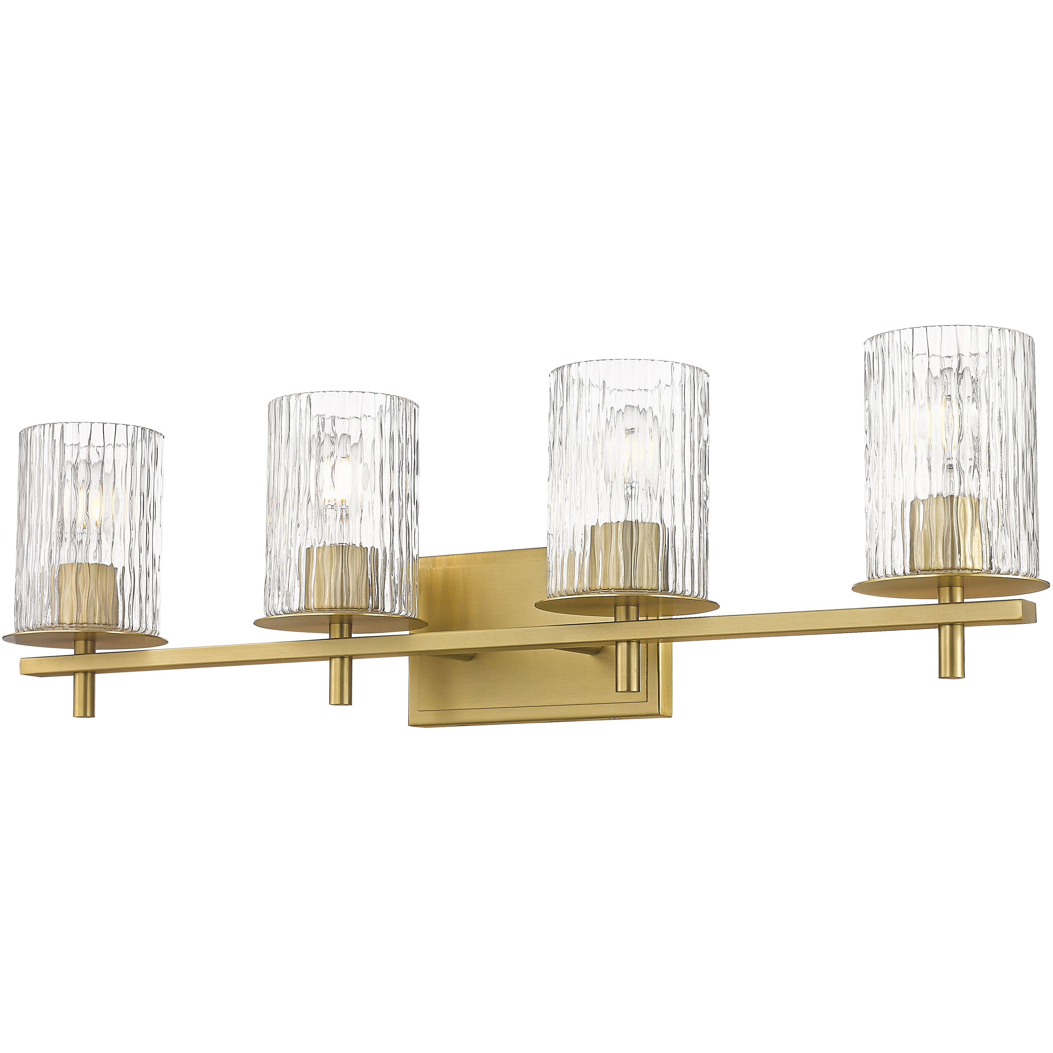Grayson 4 Light 31 inch Modern Gold Vanity Wall Light