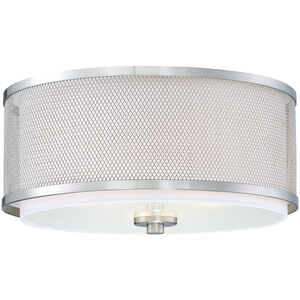 Modern 3 Light 14.75 inch Brushed Nickel Flush Mount Ceiling Light