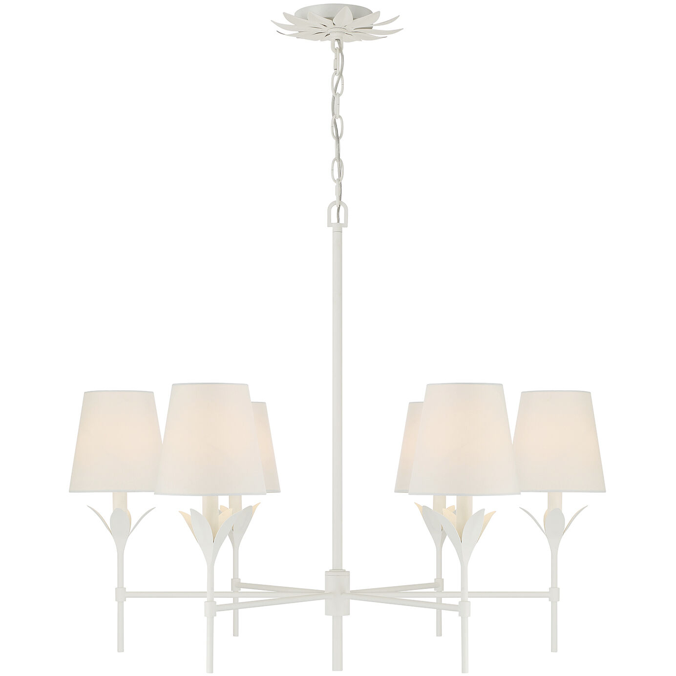 Broche 6 Light 32 inch Matte White Chandelier Ceiling Light