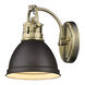 Duncan 1 Light 8 inch Aged Brass Bath Vanity Wall Light in Rubbed Bronze