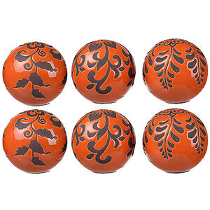 Marbleized Orange Decorative Balls