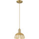 Natural Ballston Dome 1 Light 7.5 inch Brushed Brass Mini Pendant Ceiling Light