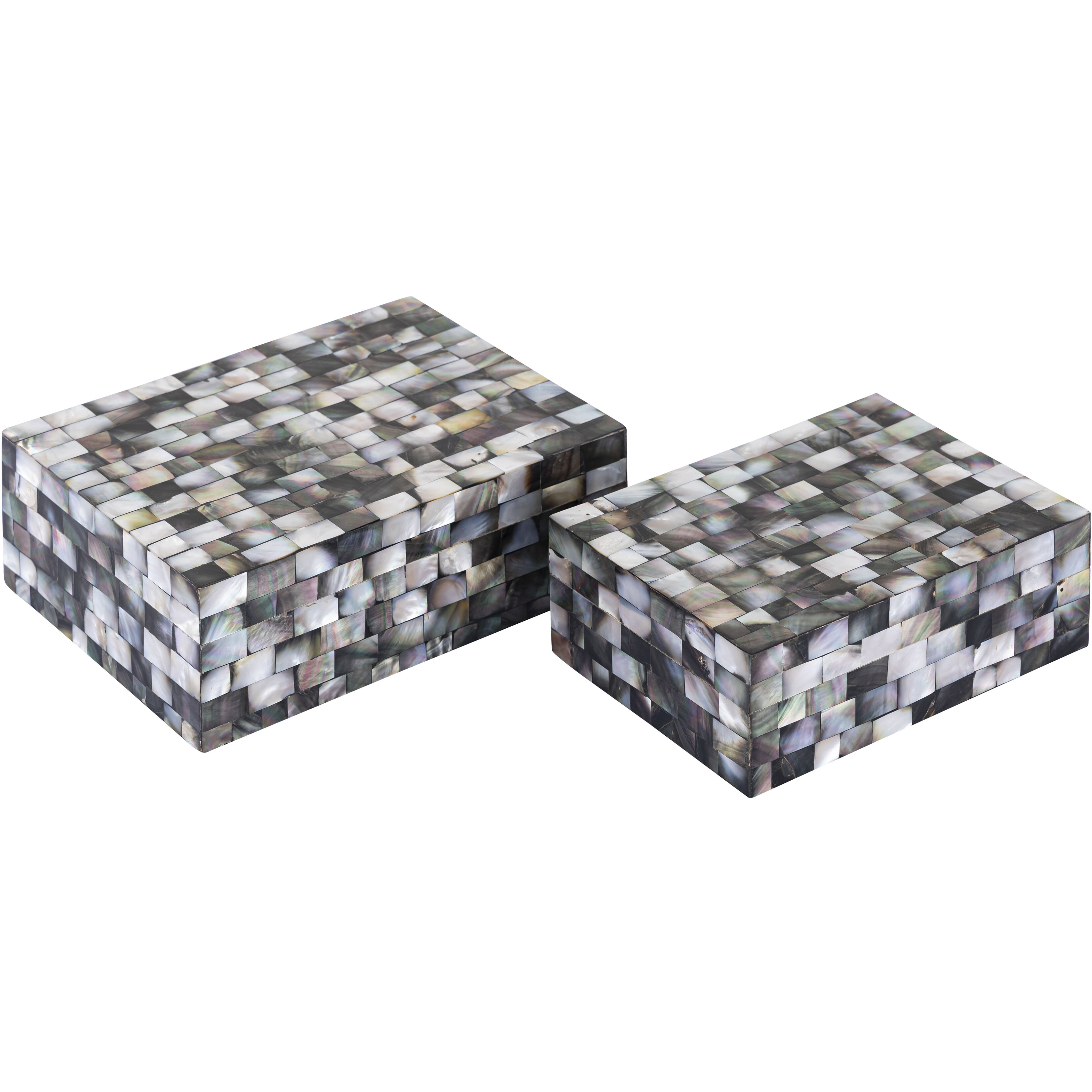 Keshi 8.5 X 6.5 inch Mother Of Pearl Box, Set of 2
