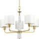 Santa Barbara 5 Light 27 inch Vintage Gold Chandelier Ceiling Light, Design Series
