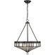Baguette 4 Light 20 inch Oiled Burnished Bronze Pendant Ceiling Light in Oil Burnished Bronze