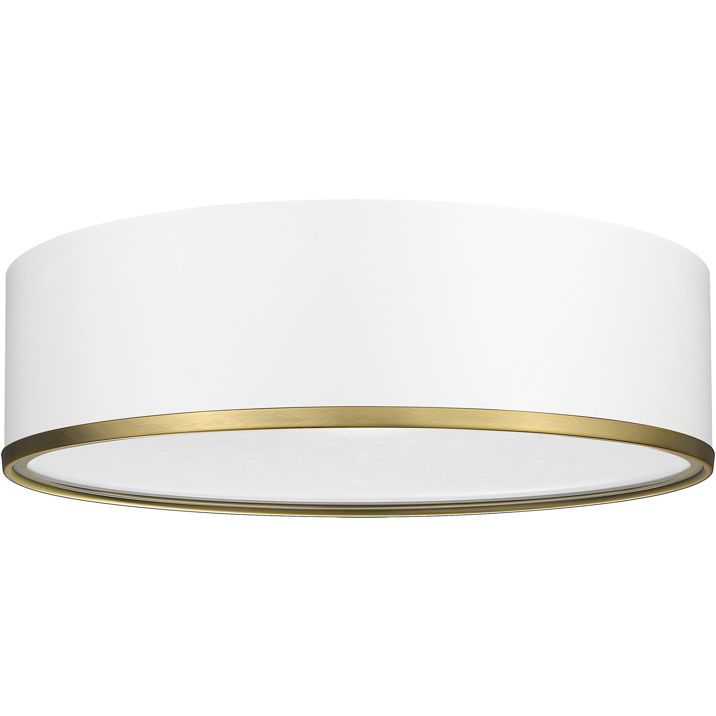 Arlo 4 Light 20.25 inch Matte White and Rubbed Brass Flush Mount Ceiling Light