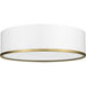 Arlo 4 Light 20.25 inch Matte White and Rubbed Brass Flush Mount Ceiling Light