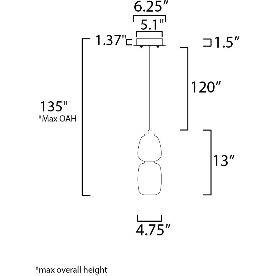 Soji LED 4.75 inch Black and Gold Single Pendant Ceiling Light