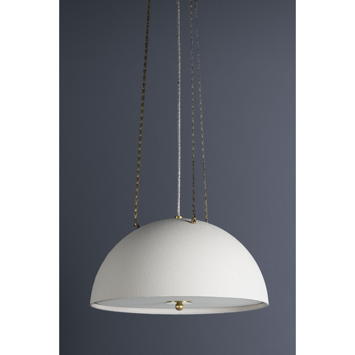 Chiswick 3 Light 20 inch Aged Brass/White Plaster Pendant Ceiling Light