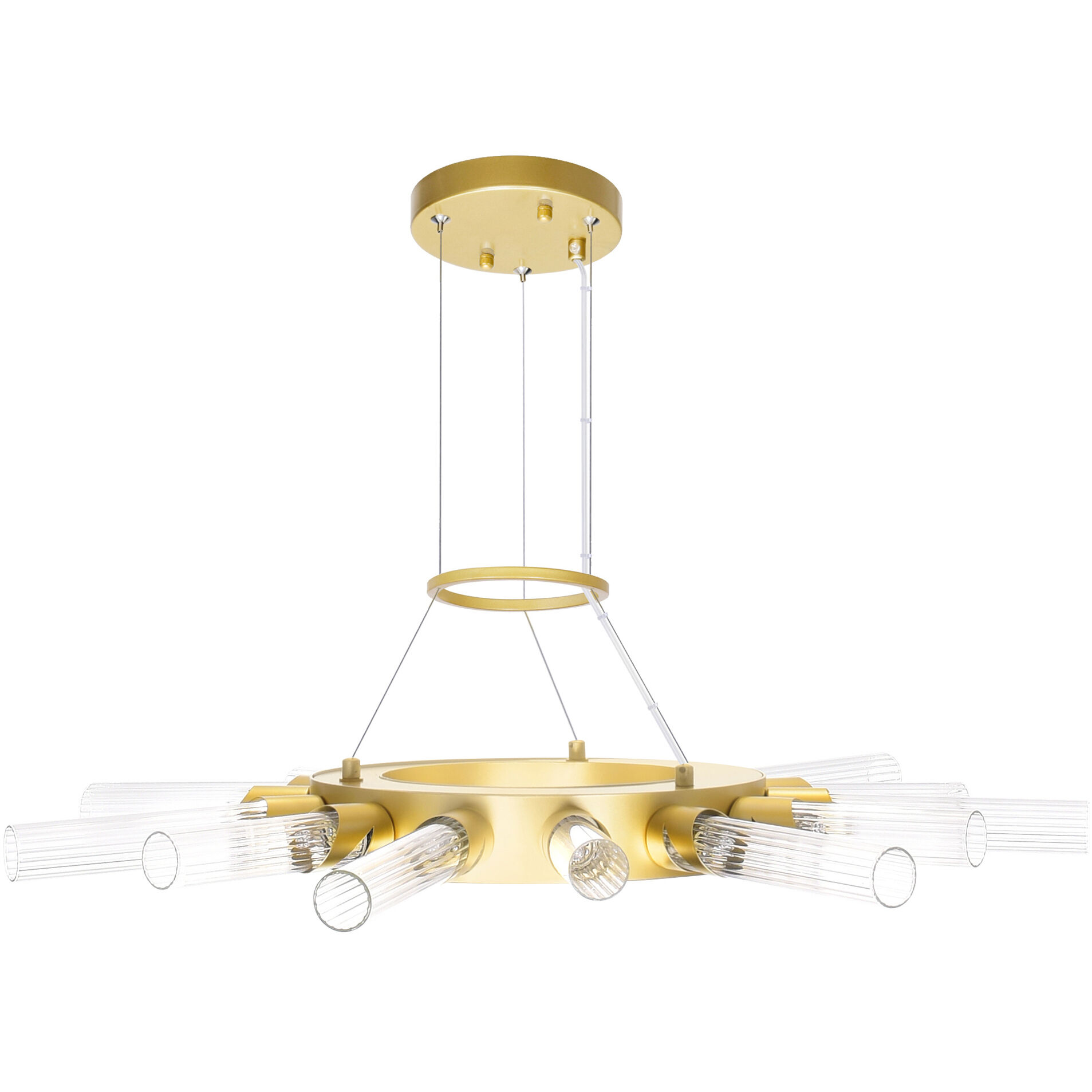 Collar LED 28 inch Satin Gold Chandelier Ceiling Light
