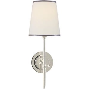Thomas O'Brien Bryant 1 Light 5.5 inch Polished Nickel Sconce Wall Light in Linen with Silver Trim