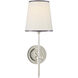 Thomas O'Brien Bryant 1 Light 5.5 inch Polished Nickel Sconce Wall Light in Linen with Silver Trim