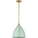 Ballston Plymouth Dome 1 Light 12 inch Satin Gold Pendant Ceiling Light in Matte Seafoam