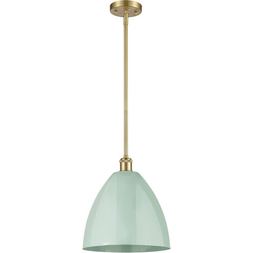 Ballston Plymouth Dome 1 Light 12 inch Satin Gold Pendant Ceiling Light in Matte Seafoam
