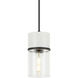 Marmor 1 Light 4.5 inch Matte Black and White Marble Pendant Ceiling Light