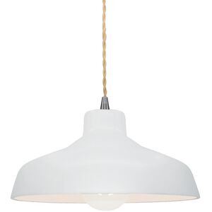 Radiance LED 11.5 inch Gloss White and Brushed Nickel Pendant Ceiling Light