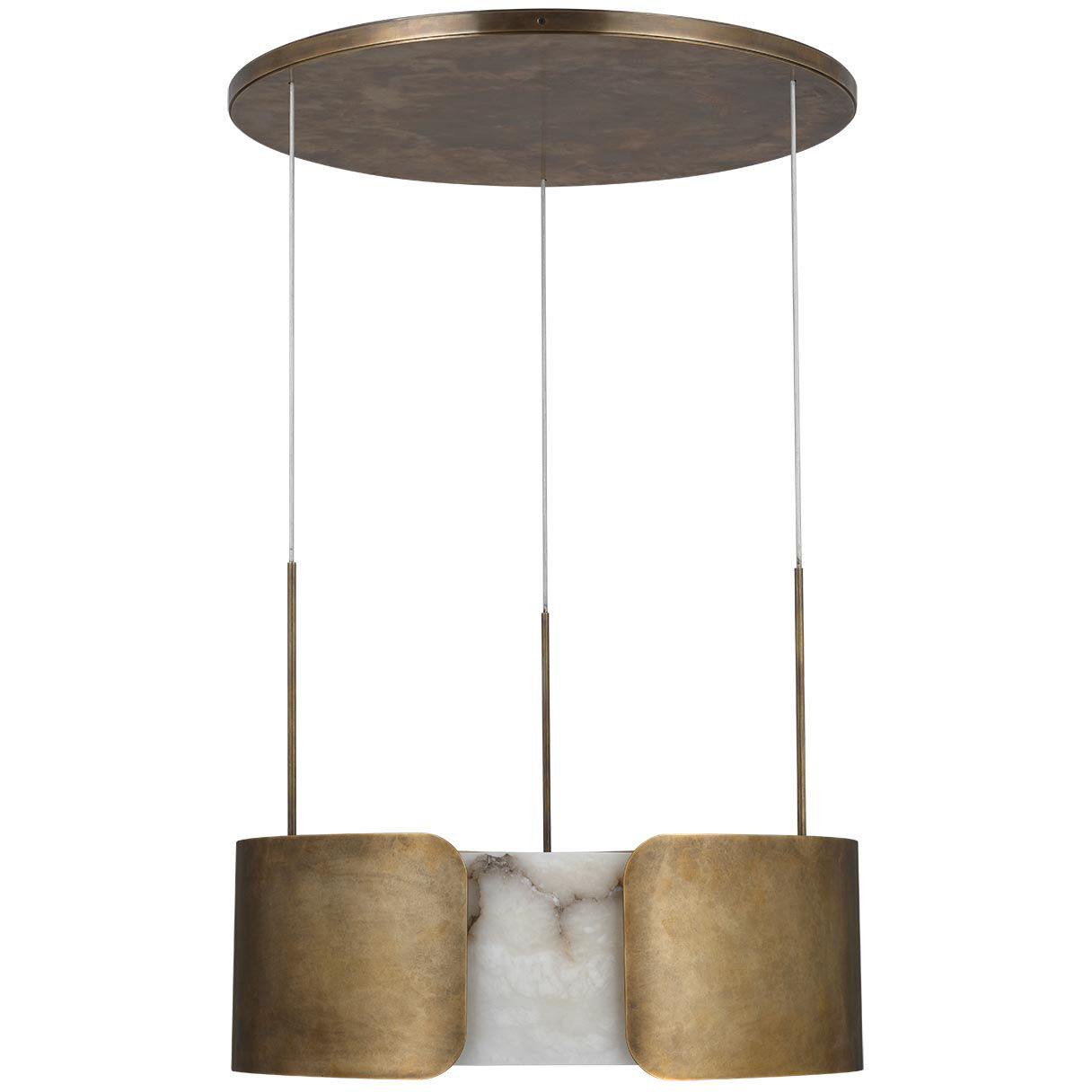 Anne-Marie Barton Armise LED 27.5 inch Mottled Brass Drum Chandelier Ceiling Light