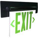 Aaliyah 1 Light Green Letters and Black Housing Exit / Emergency Ceiling Light
