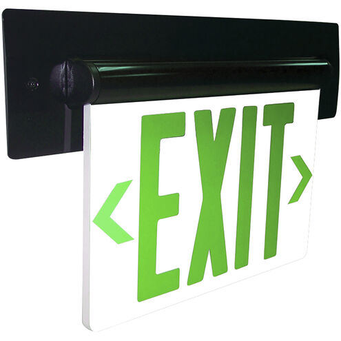 Aaliyah 1 Light Green Letters and Black Housing Exit / Emergency Ceiling Light