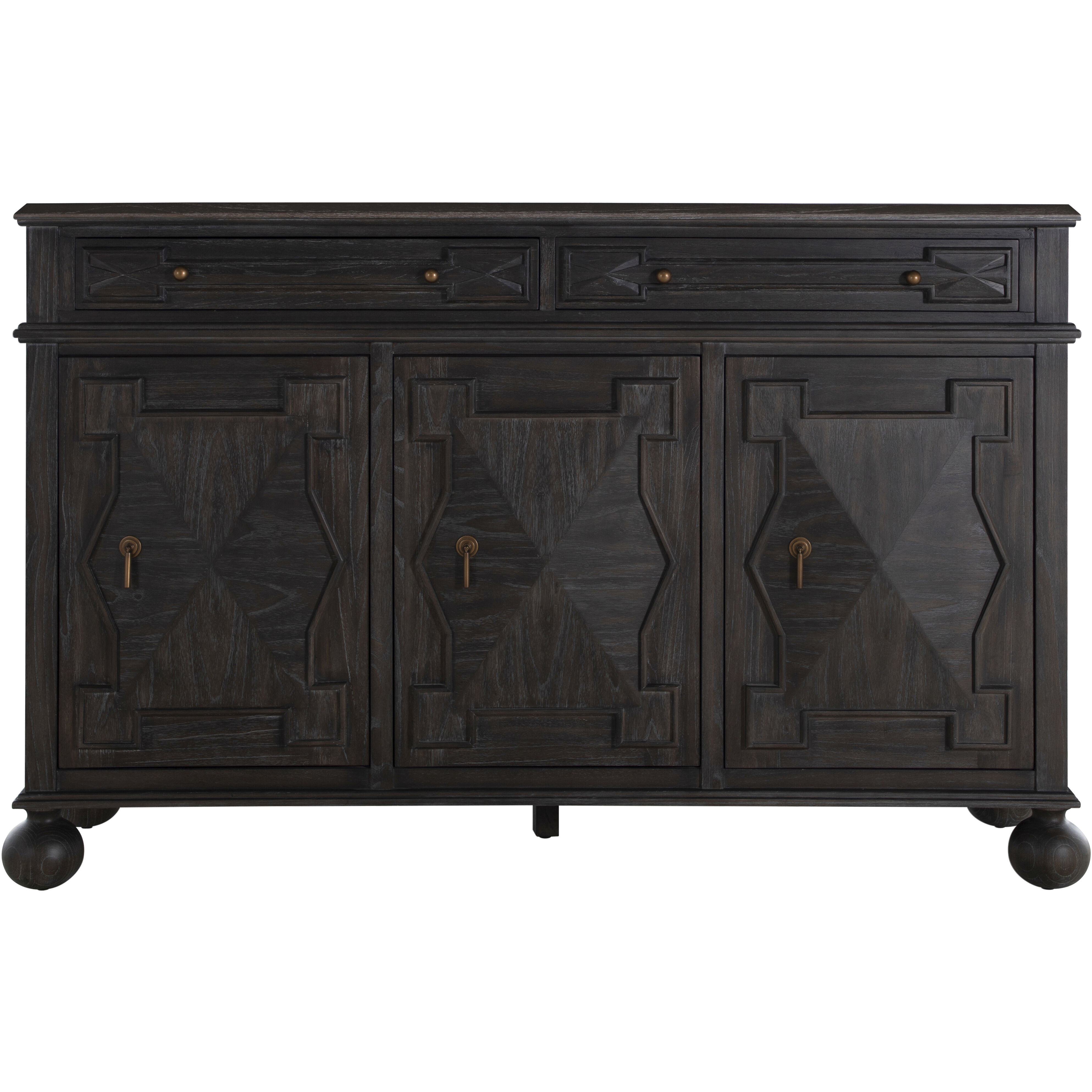 Ezekiel 67 X 18 inch Cerused Forest Black and Antique Bronze Sideboard