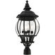 Frontenac 4 Light 27 inch Textured Black Outdoor Post Top Lantern