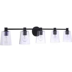 Emilio 5 Light 42 inch Flat Black Vanity Light Wall Light