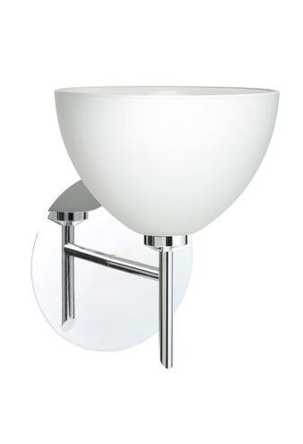 Brella LED 6 inch Chrome Mini Sconce Wall Light in White Glass