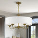 Edinburgh 5 Light 23 inch Antique Gold Leaf Pendant Chandelier Ceiling Light