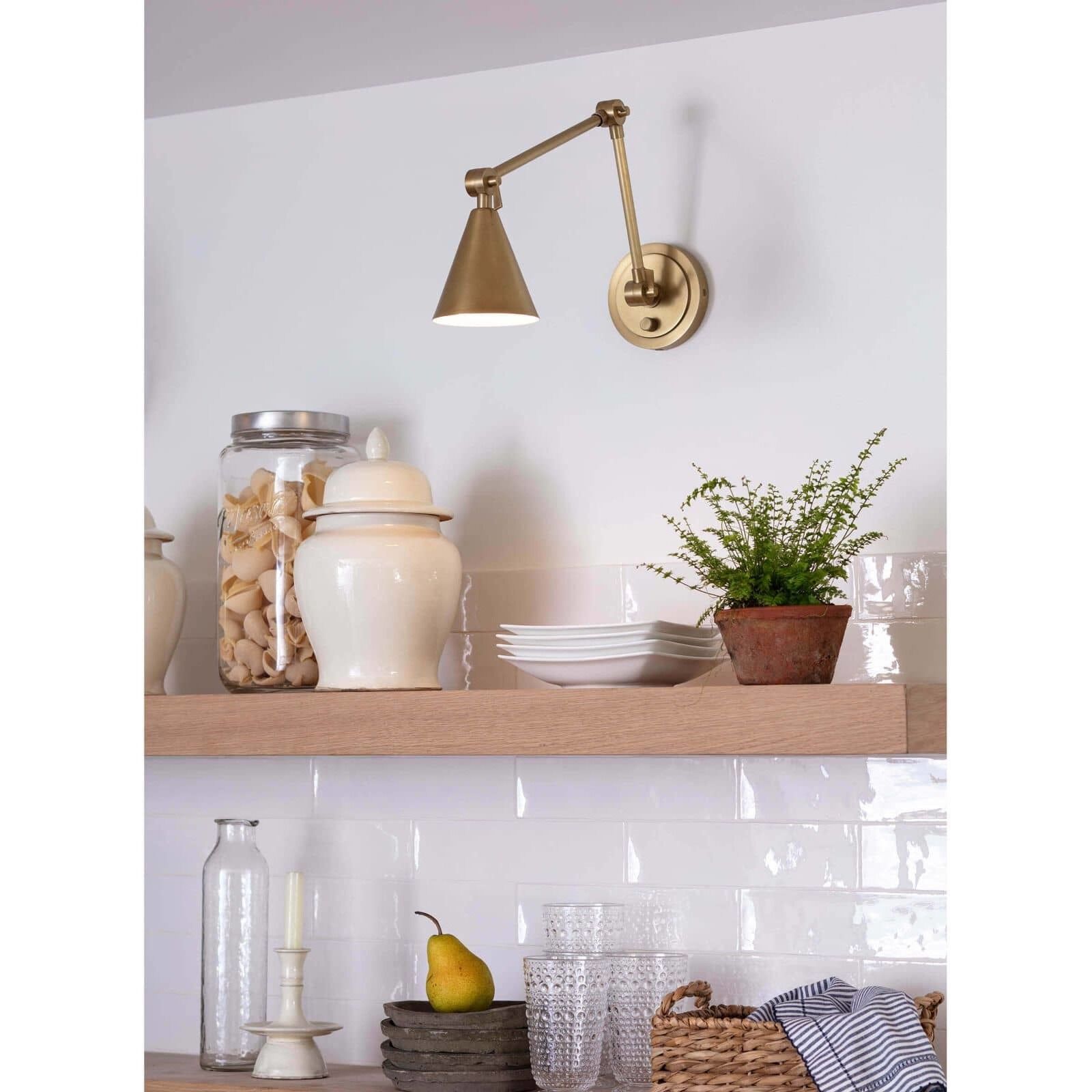 Sal LED 5 inch Natural Brass Wall Sconce Wall Light Task