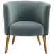 Haider Steel Gray and Brushed Brass Accent Chair