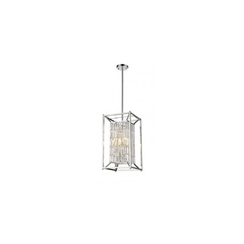 Canada 4 Light 13 inch Chrome Single Pendant Lighting Ceiling Light, Rectangular Cage, Chrome Metal