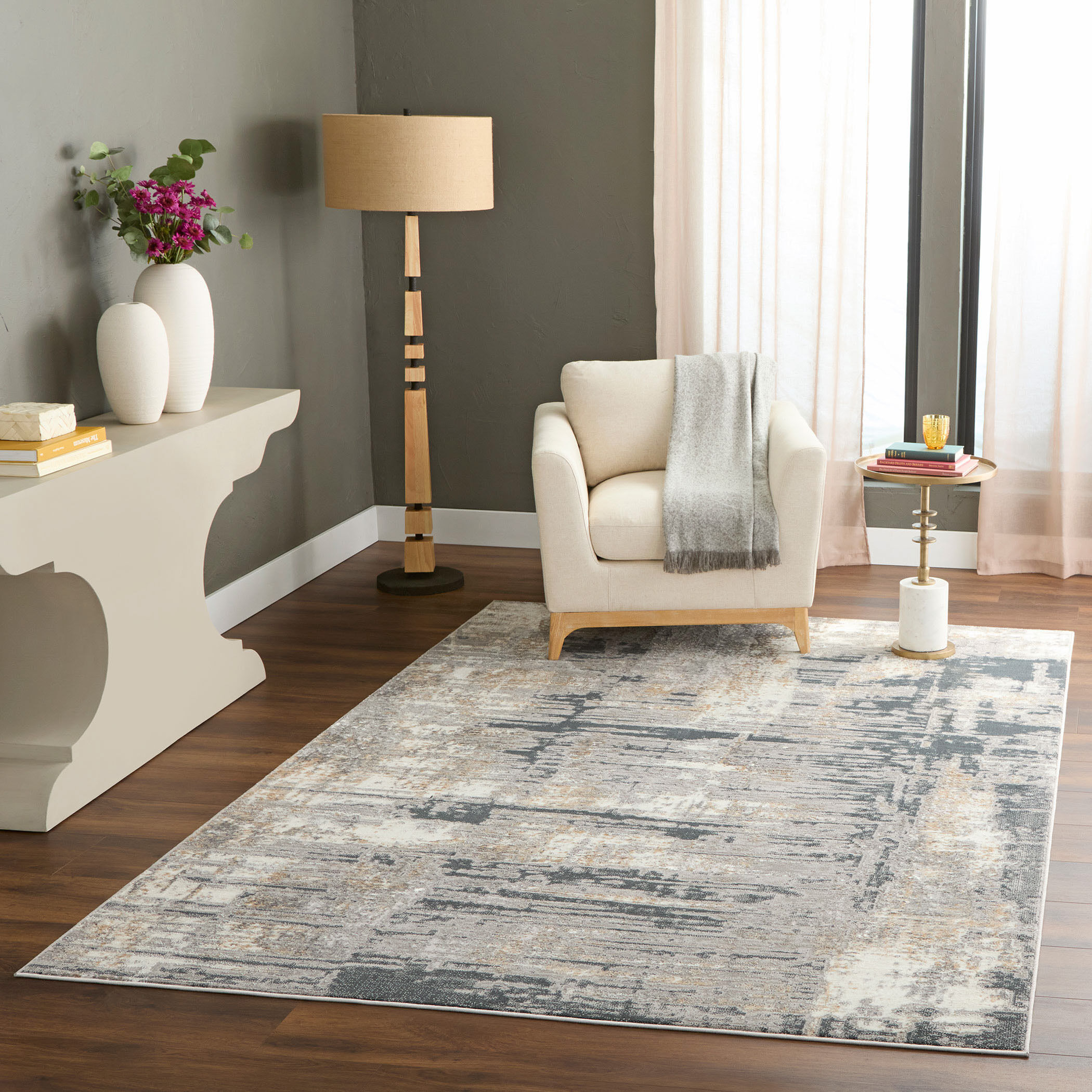 Jasmine 158 X 118 inch Black/Grey Rug in 10 x 13