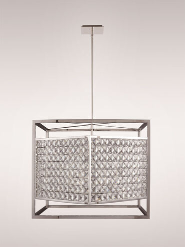 Struttura 8 Light 23.25 inch Stainless Steel Chandelier Ceiling Light