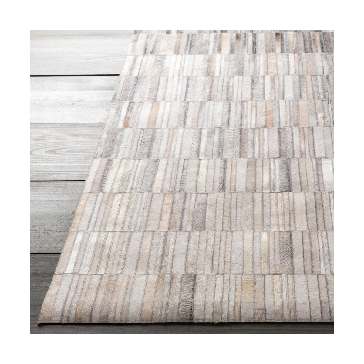 Outback 120 X 96 inch Medium Gray/Ivory/Camel/Black Rugs, Hair On Hide