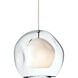 Mini Jasper 1 Light 12 Satin Nickel Low-Voltage Pendant Ceiling Light in MonoRail, Clear Glass