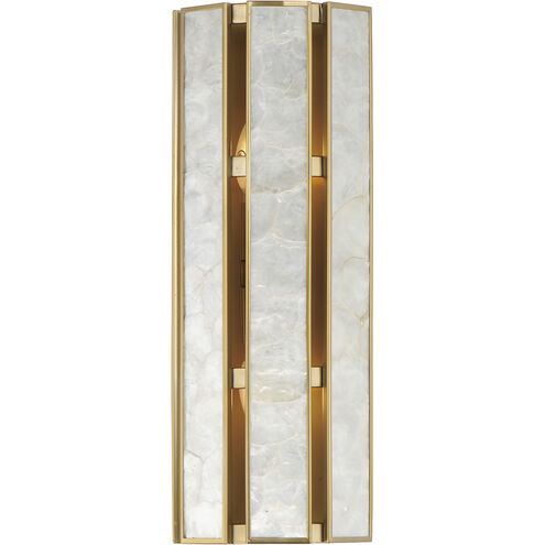 Miramar 2 Light 8 inch Capiz with Natural Aged Brass ADA Wall Sconce Wall Light