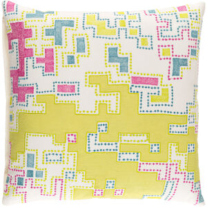 Macro 18 X 18 inch Bright Yellow and Bright Purple Throw Pillow