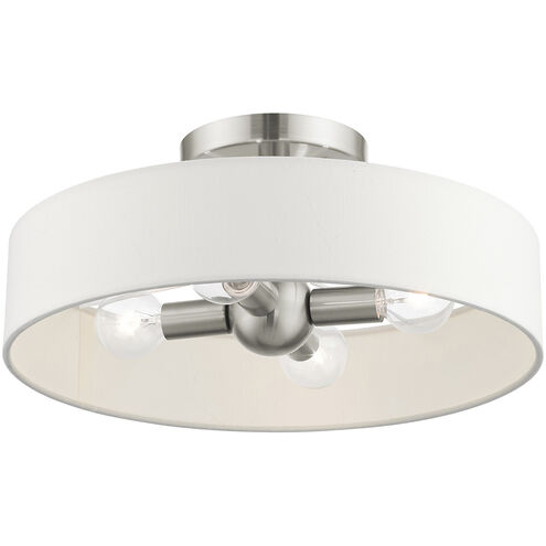 Venlo 4 Light 14 inch Brushed Nickel Semi Flush Ceiling Light