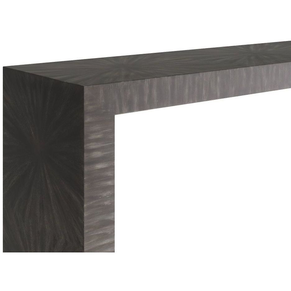 Andreas Dark Gray Straw Marquetry Console Table