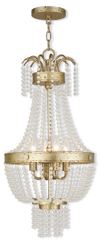 Valentina 4 Light 13 inch Hand Applied Winter Gold Pendant Ceiling Light