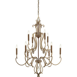 Magnolia Manor 10 Light 32.75 inch Pale Gold with Distressed Bronze Chandelier Ceiling Light