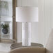 Patchwork 28 inch 150.00 watt Satin White Glaze and Brushed Nickel Table Lamp Portable Light