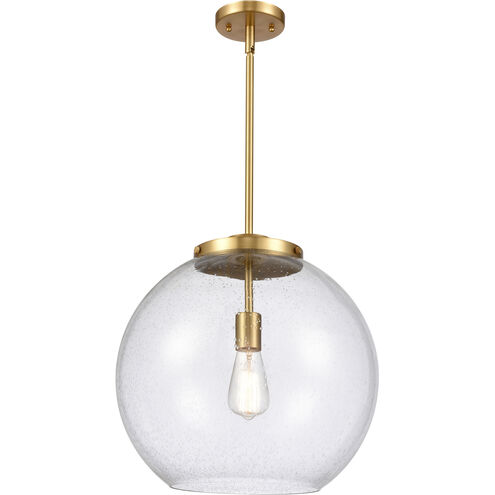 Ballston Athens 1 Light 15.75 inch Satin Gold Pendant Ceiling Light in Incandescent, Seedy