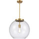 Ballston Athens 1 Light 15.75 inch Satin Gold Pendant Ceiling Light in Incandescent, Seedy