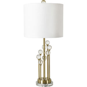 Mcvey 27.5 inch 100 watt Gold and Clear Table Lamp Portable Light