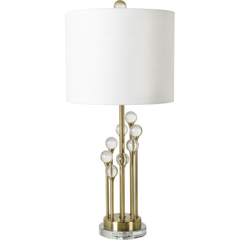 Mcvey 27.5 inch 100 watt Gold and Clear Table Lamp Portable Light