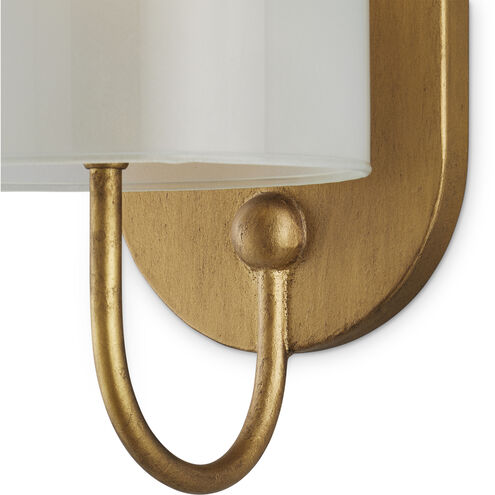 Glacier 1 Light 6 inch Brass and Frosted White Bath Sconce Wall Light