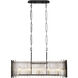 Park Row 5 Light 36 inch Matte Black and French Gold Linear Pendant Ceiling Light, Smithsonian Collaboration