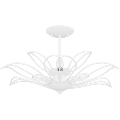 Tallulah 3 Light 22 inch Sand White Semi-Flush Mount Ceiling Light, Extra Large